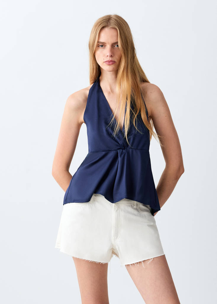 Halter top with open back — Dark Navy