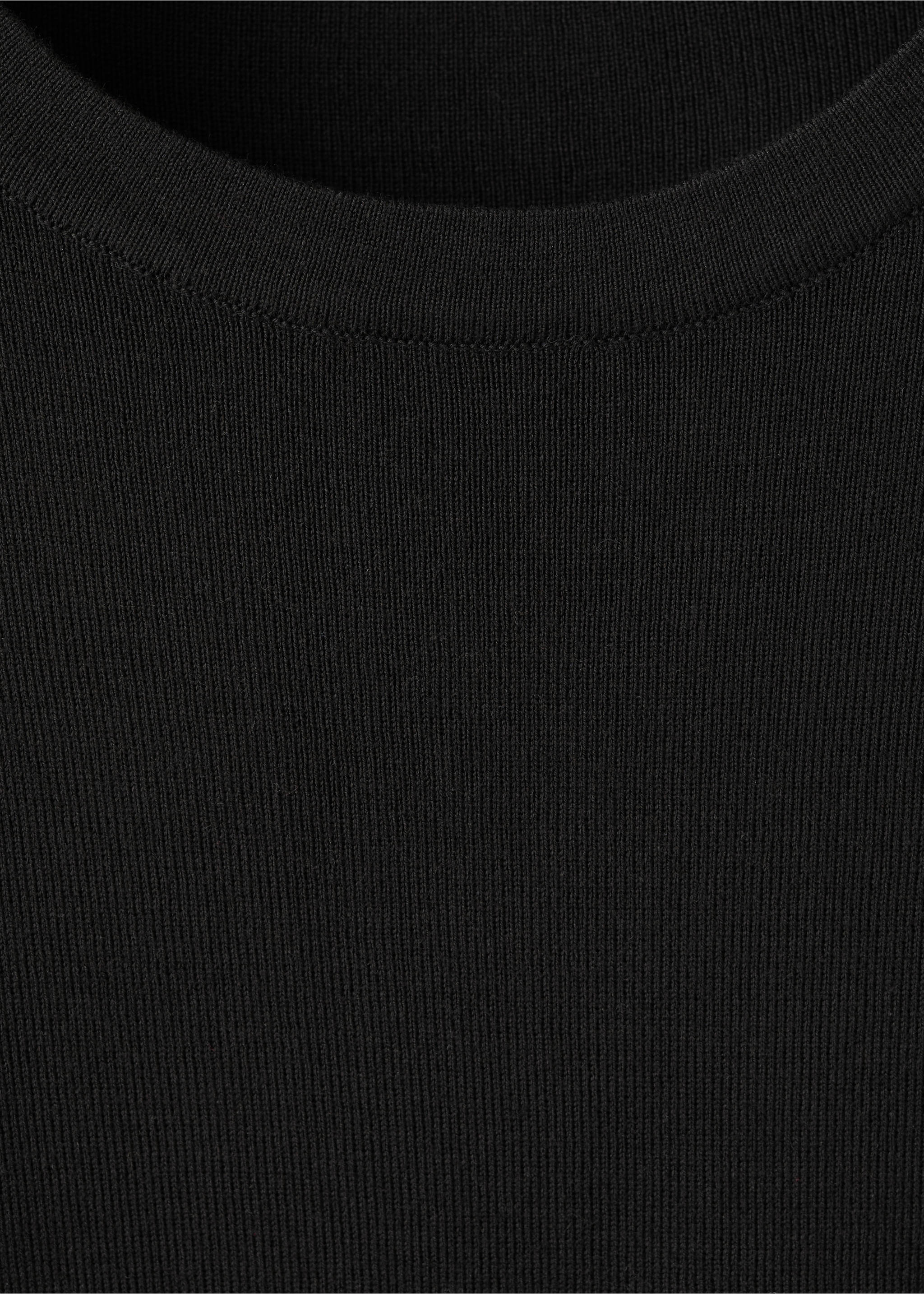 Short-sleeved knitted cotton sweater - Details of the article 0, Black. Ref: 27047144-00.