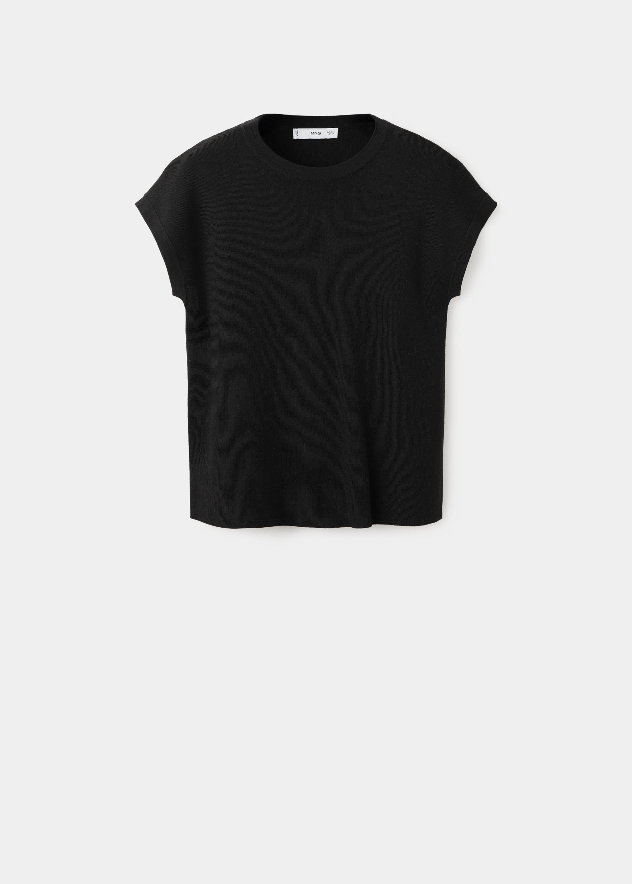 Short-sleeved knitted cotton sweater - Article without model