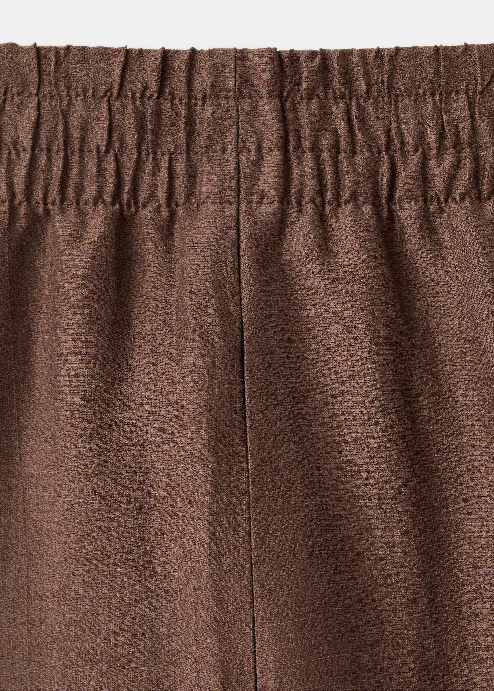 Linen palazzo trousers - Details of the article 8, Brown. Ref: 27047151-00.