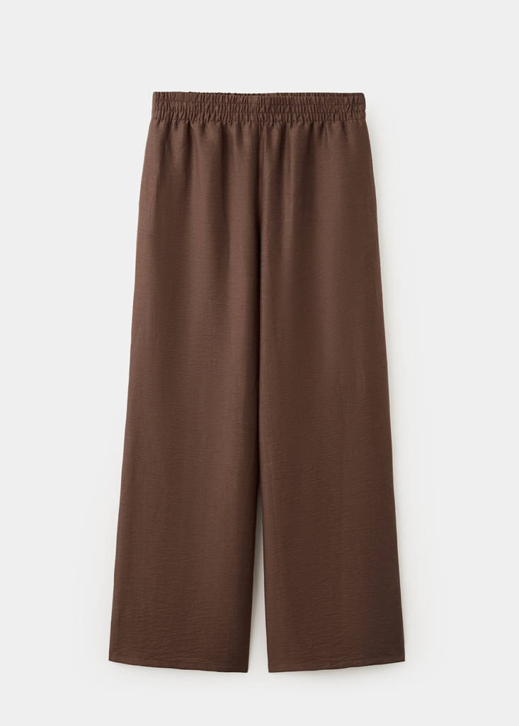 Linen palazzo trousers — Brown