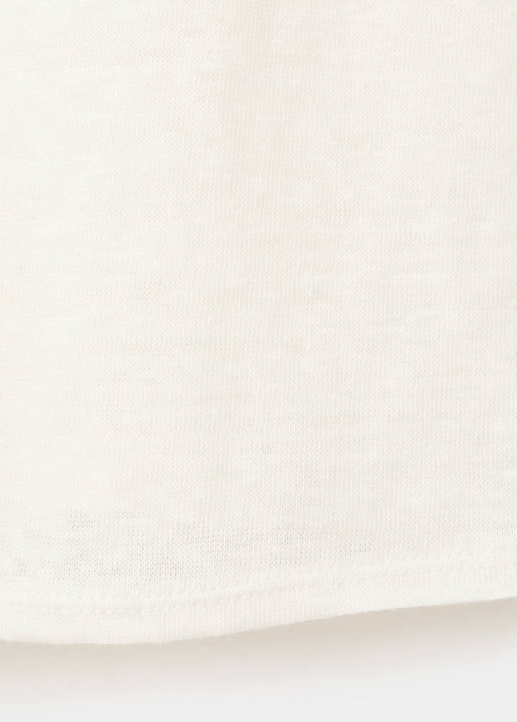 V-neck linen t-shirt — Off White