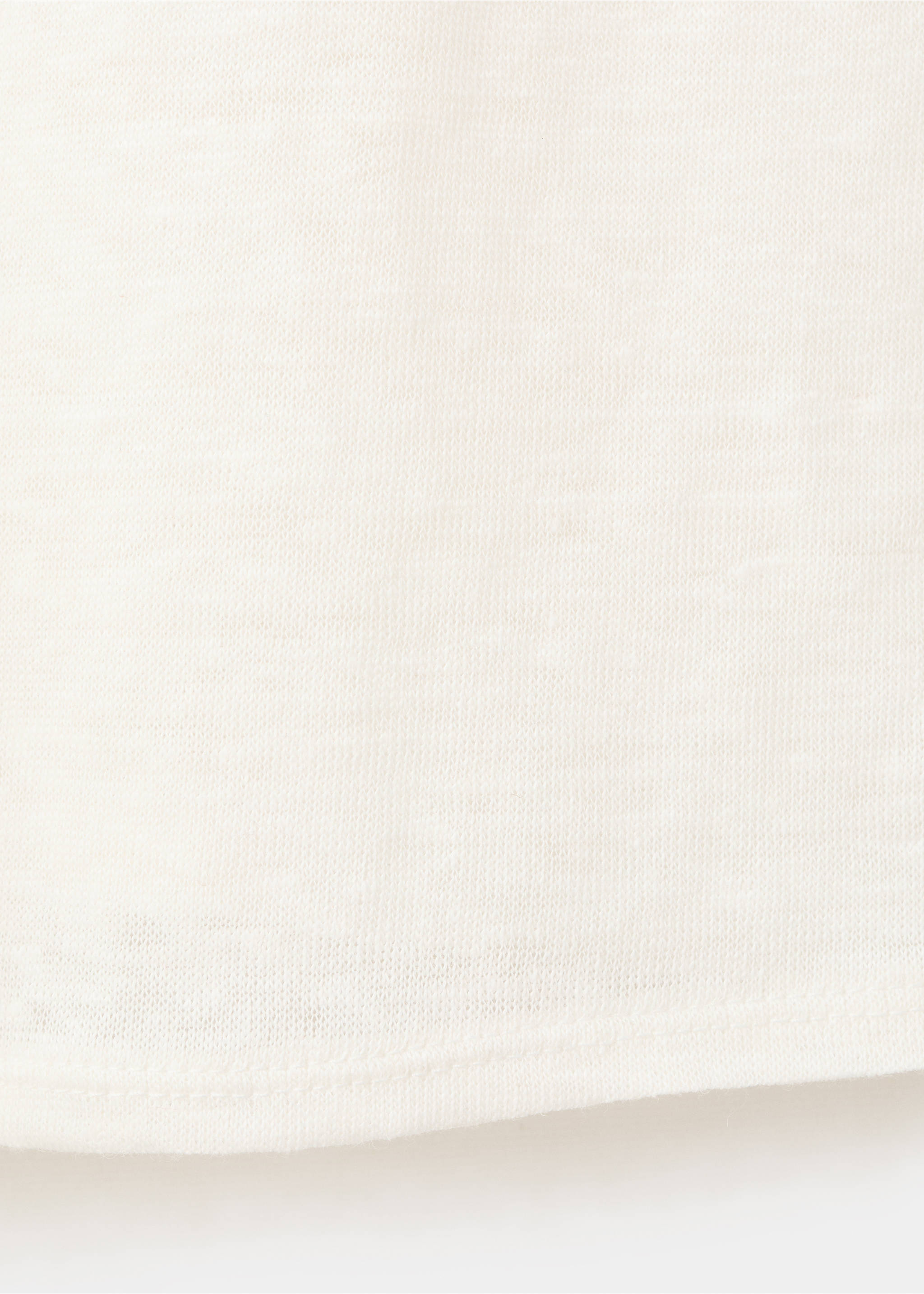 V-neck linen t-shirt - Details of the article 0, Off White. Ref: 27047153-00.