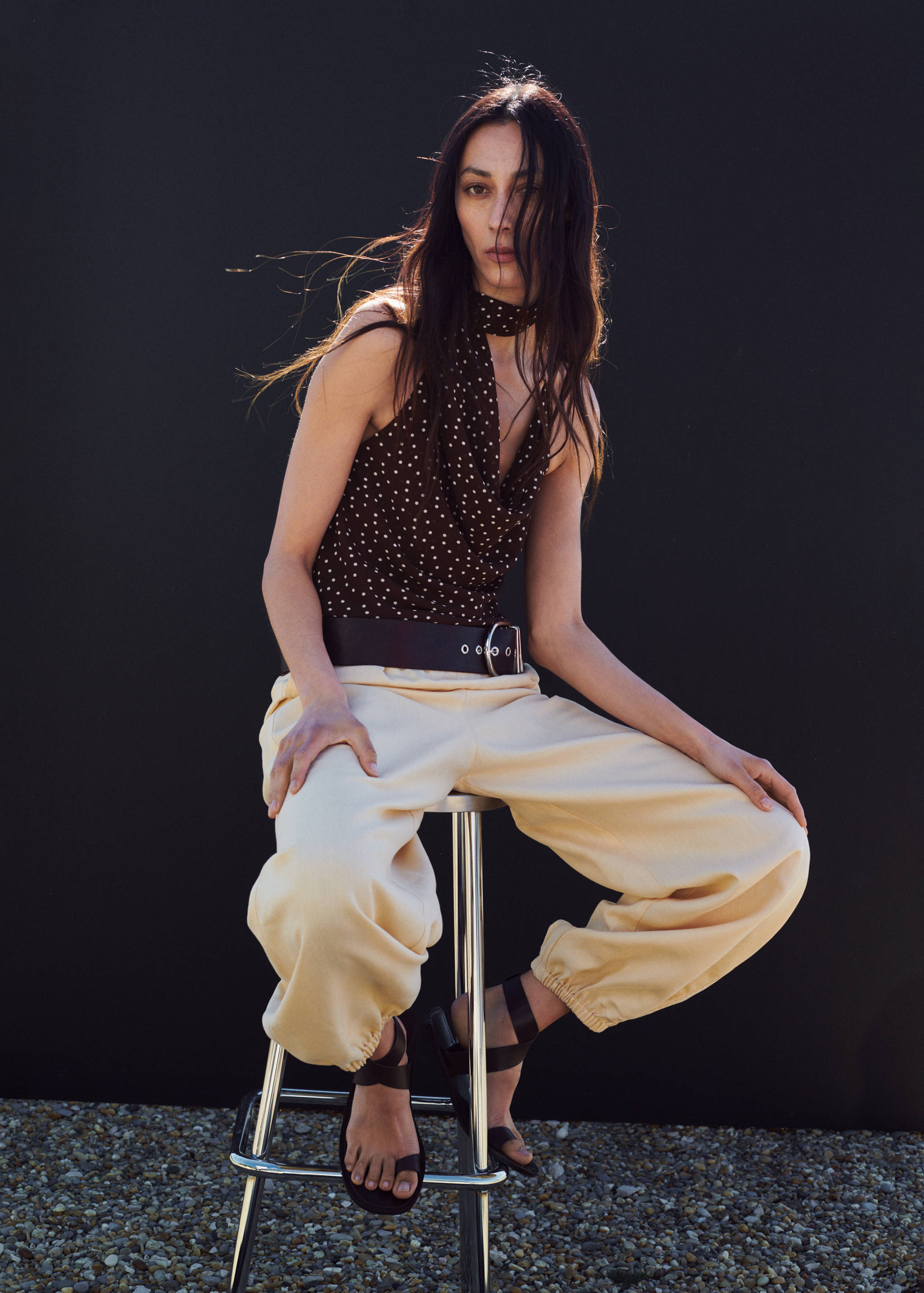 Top fular cuello drapeado - Detalle del artículo 1