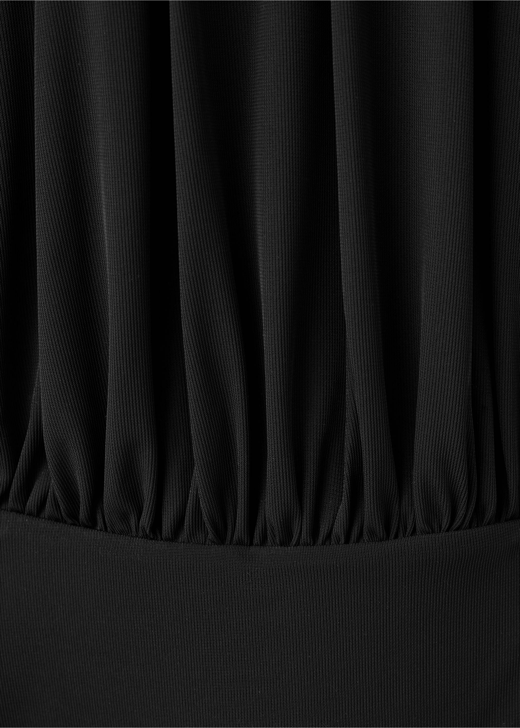 Ruched fitted waist dress - Details of the article 8, Black. Ref: 27047155-00.