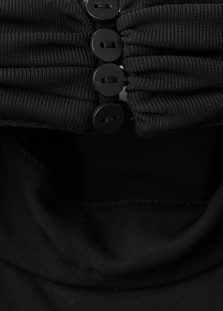 Ruched fitted waist dress — Black