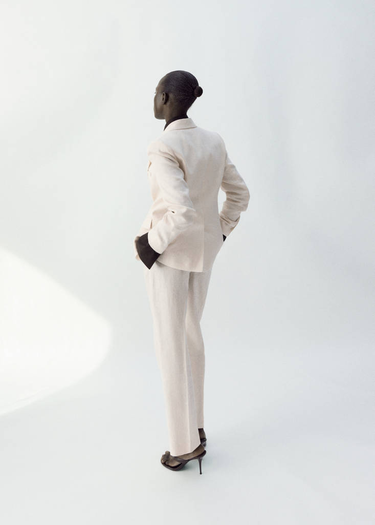 Linen suit trousers — Ecru