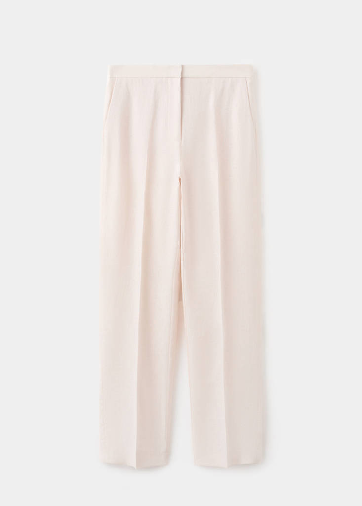 Linen suit trousers — Ecru