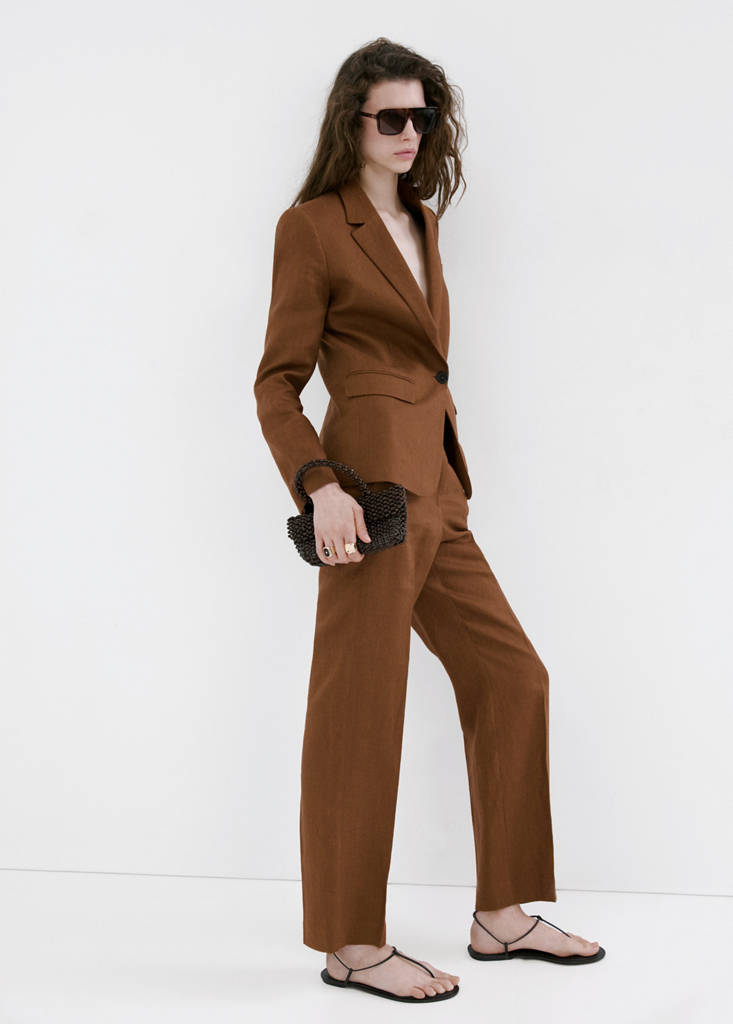 Linen suit trousers — Brown
