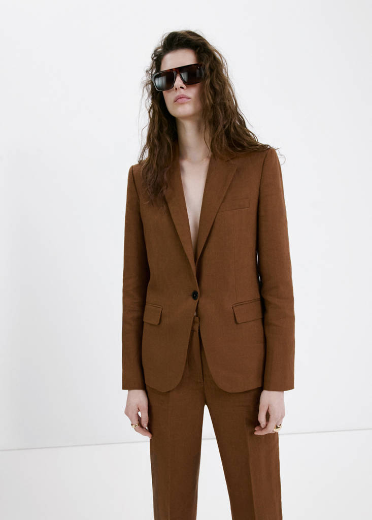 Linen suit trousers — Brown
