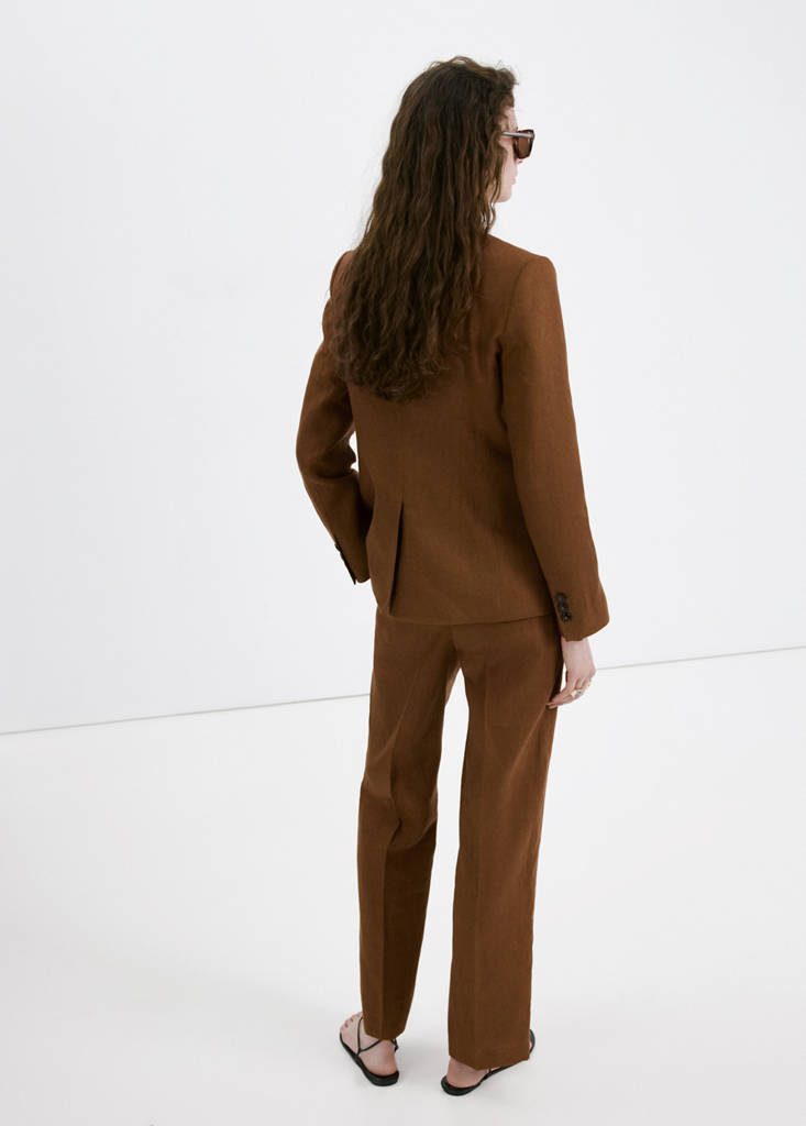 Linen suit trousers — Brown