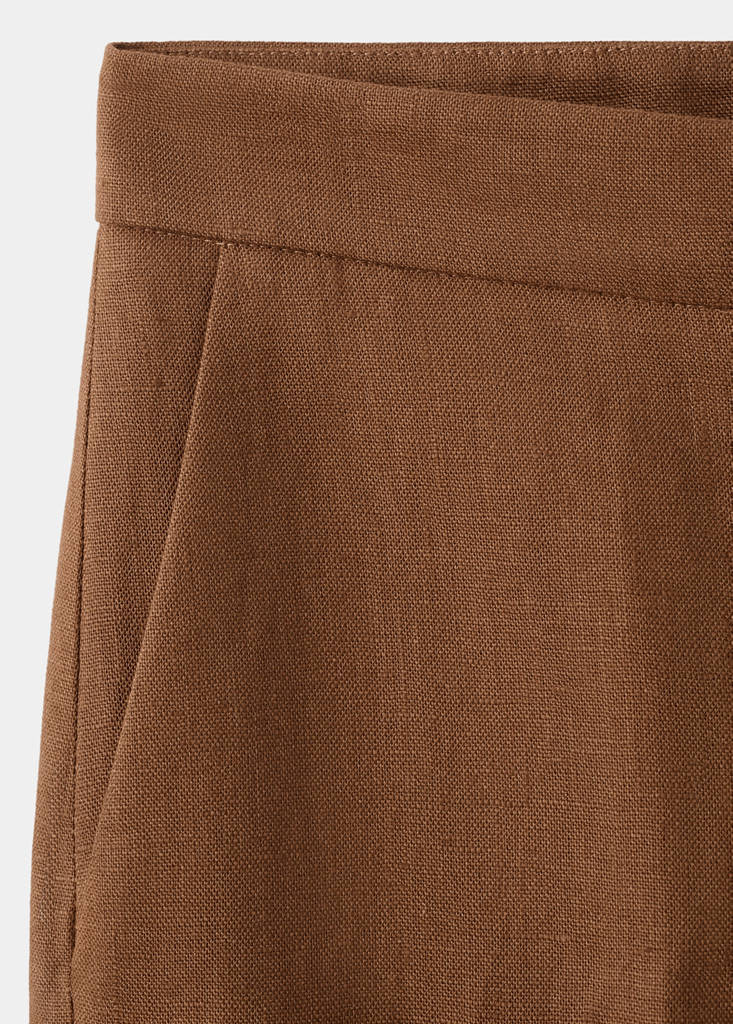 Linen suit trousers — Brown