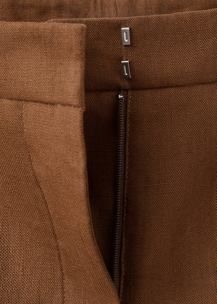 Linen suit trousers — Brown