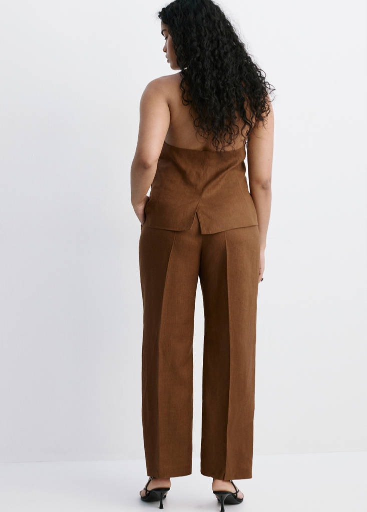 Linen suit trousers — Brown