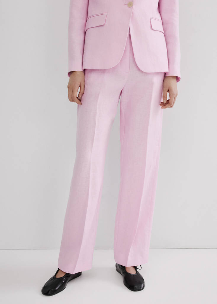 Linen suit trousers — Pink