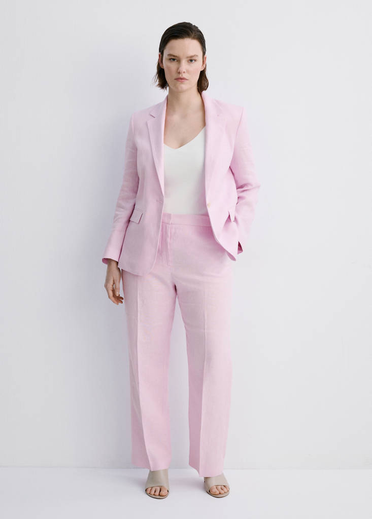 Linen suit trousers — Pink