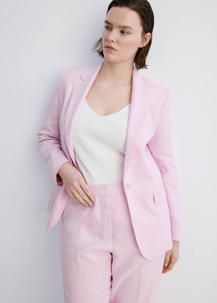 Linen suit trousers — Pink