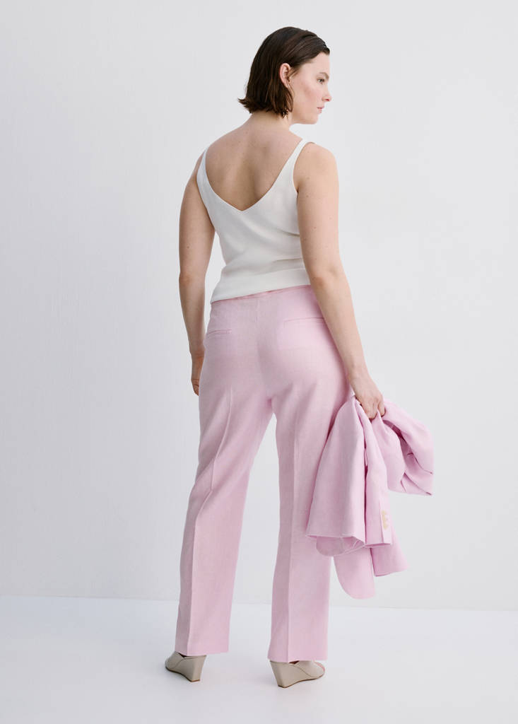 Linen suit trousers — Pink