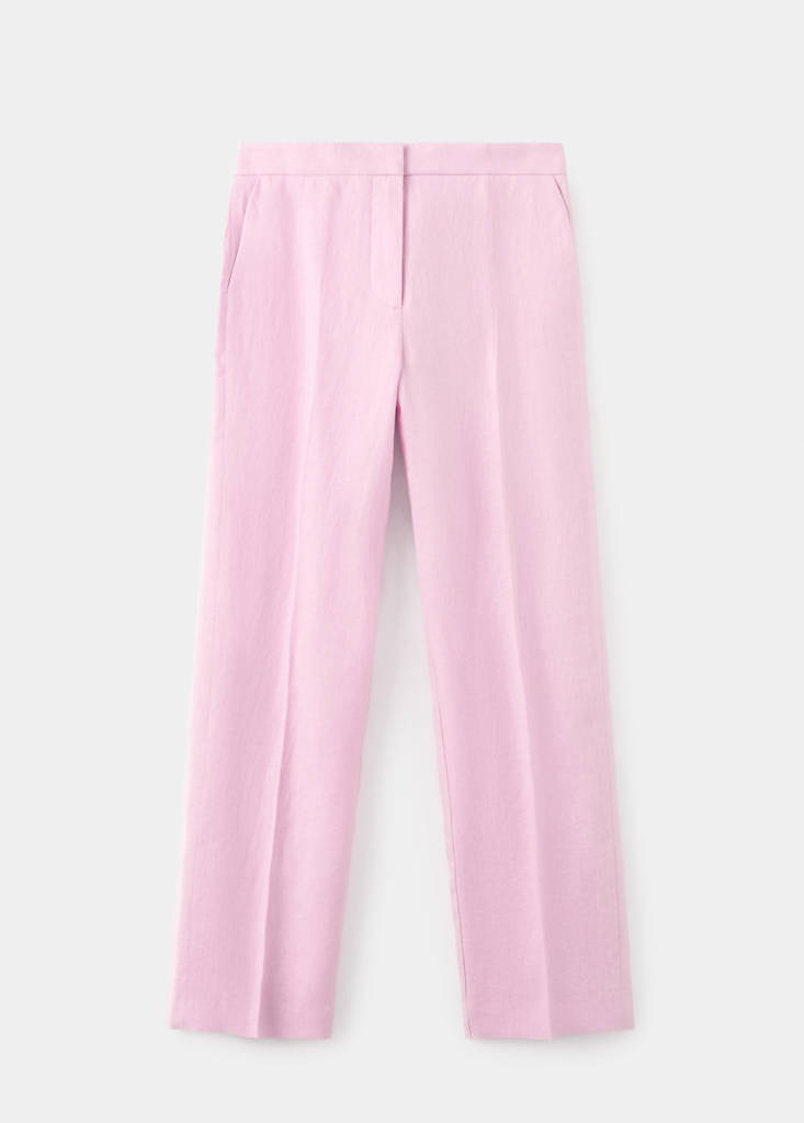 Linen suit trousers — Pink