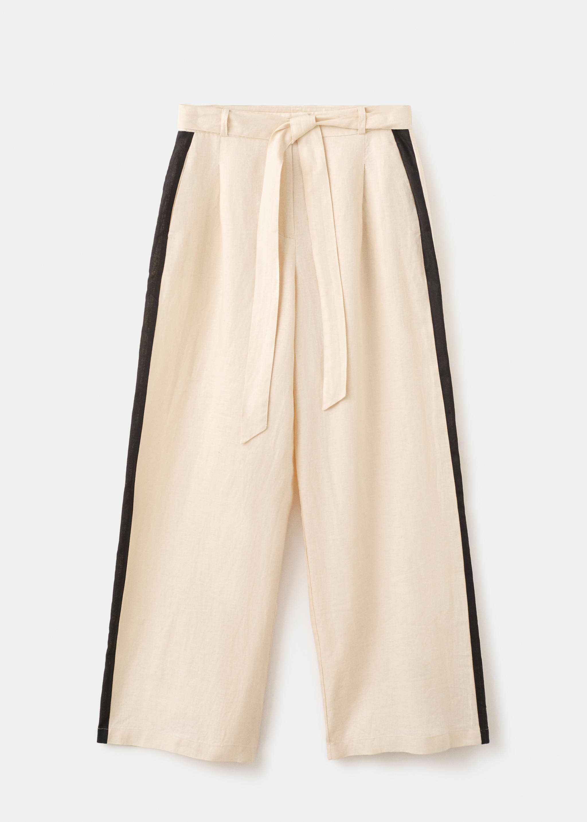 Contrast stripe linen trousers - Article without model