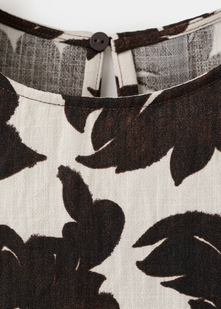 Floral print crop top — Brown