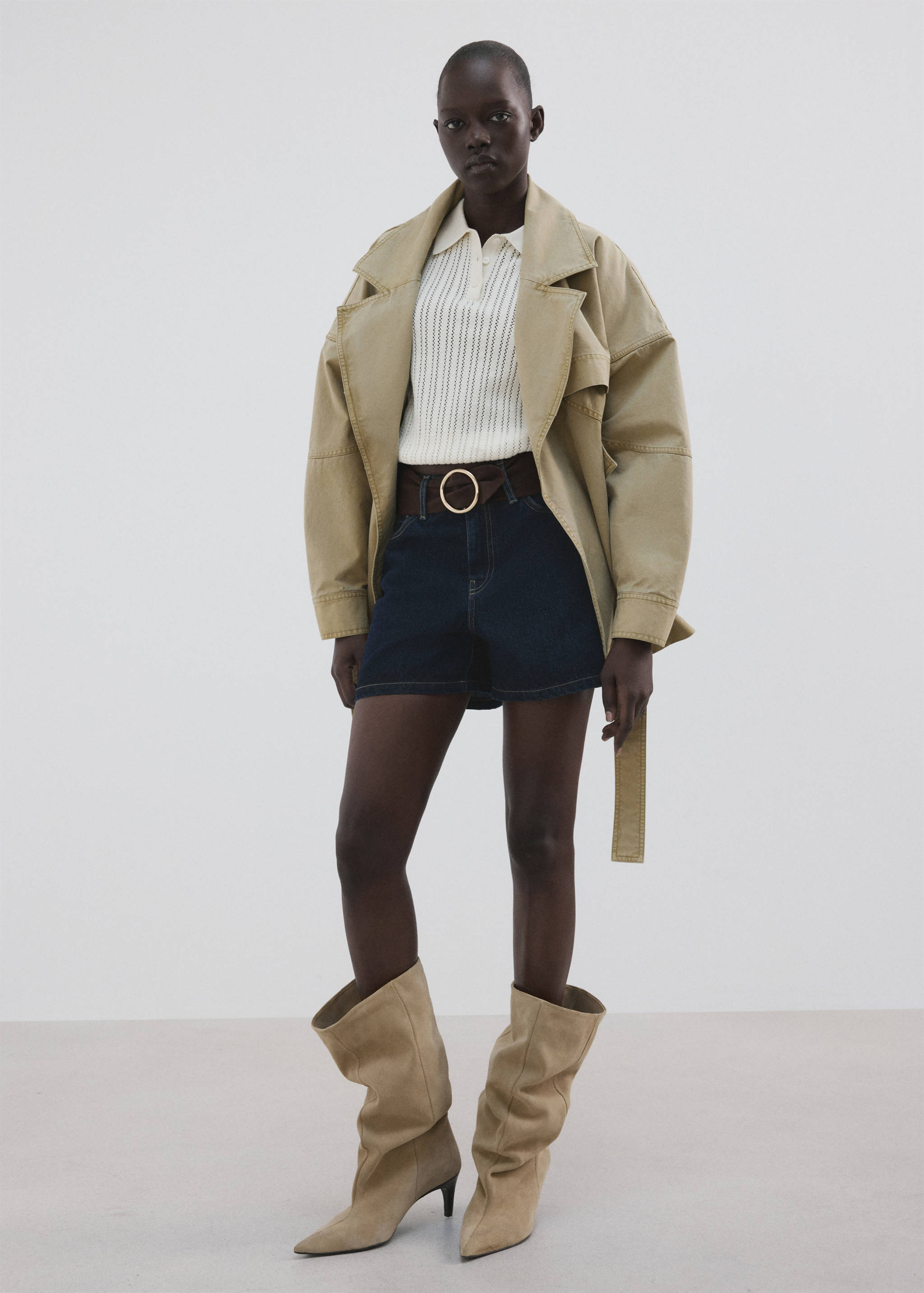 Shorts denim rectos tiro medio - Plano general