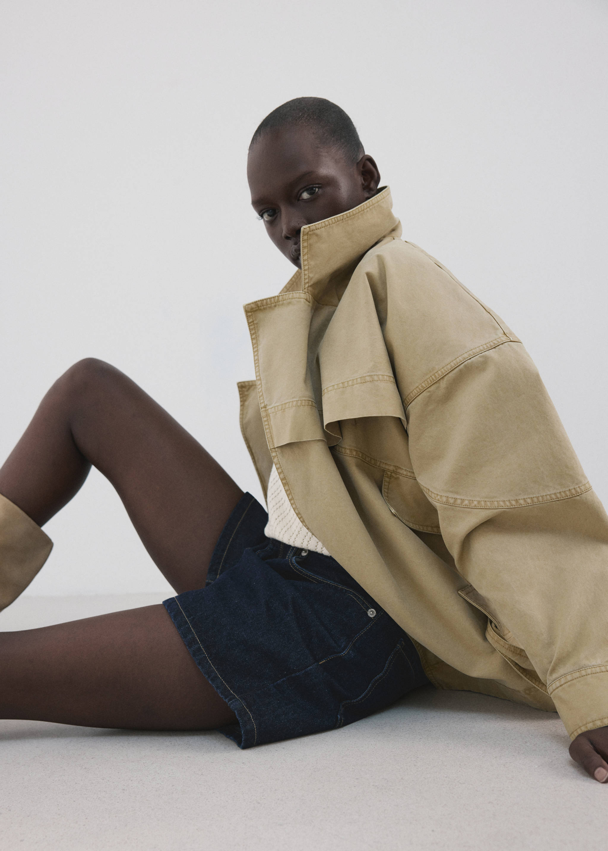 Shorts denim rectos tiro medio - Detalle del artículo 1