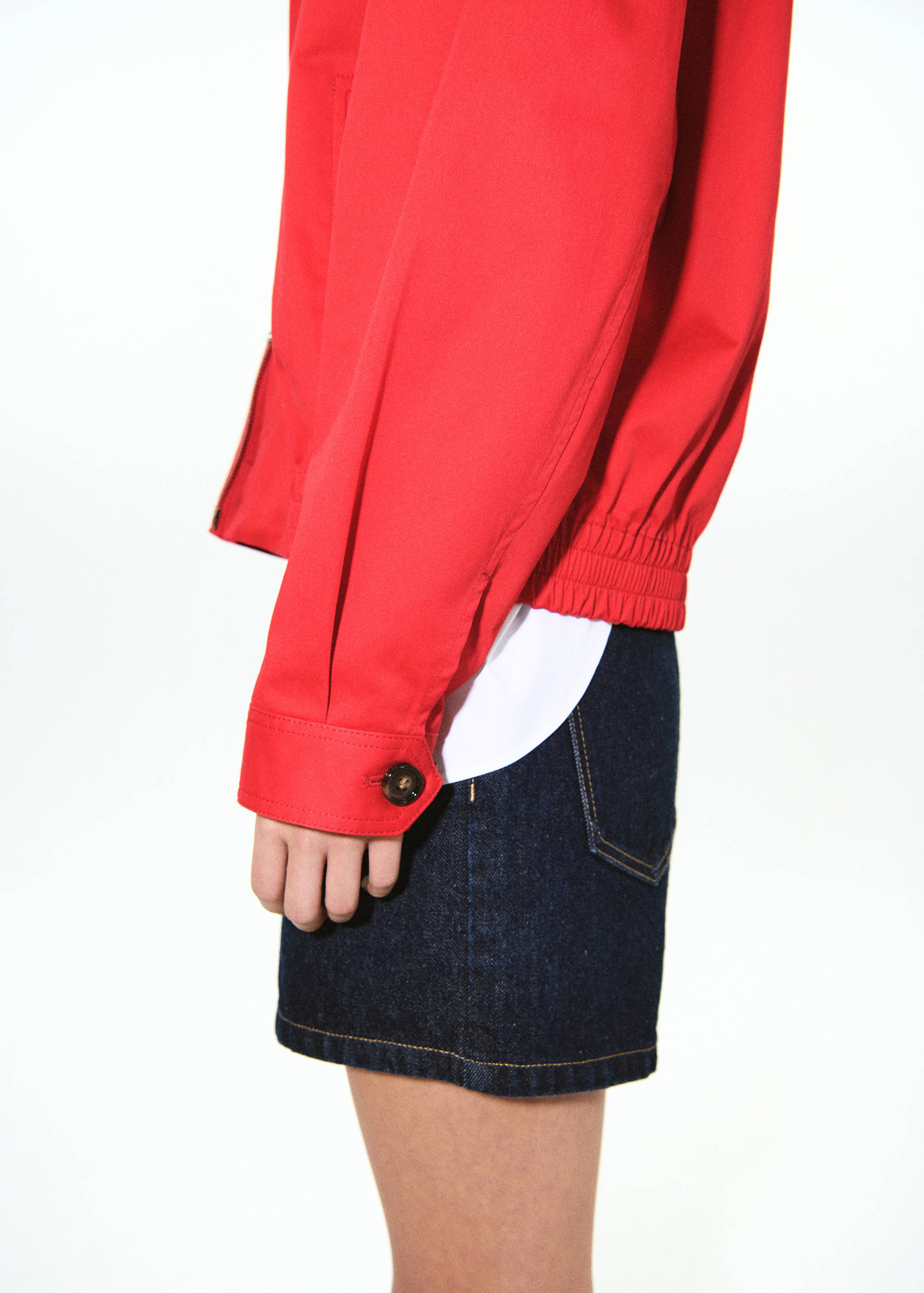 Straight mid-rise denim shorts - Details of the article 1