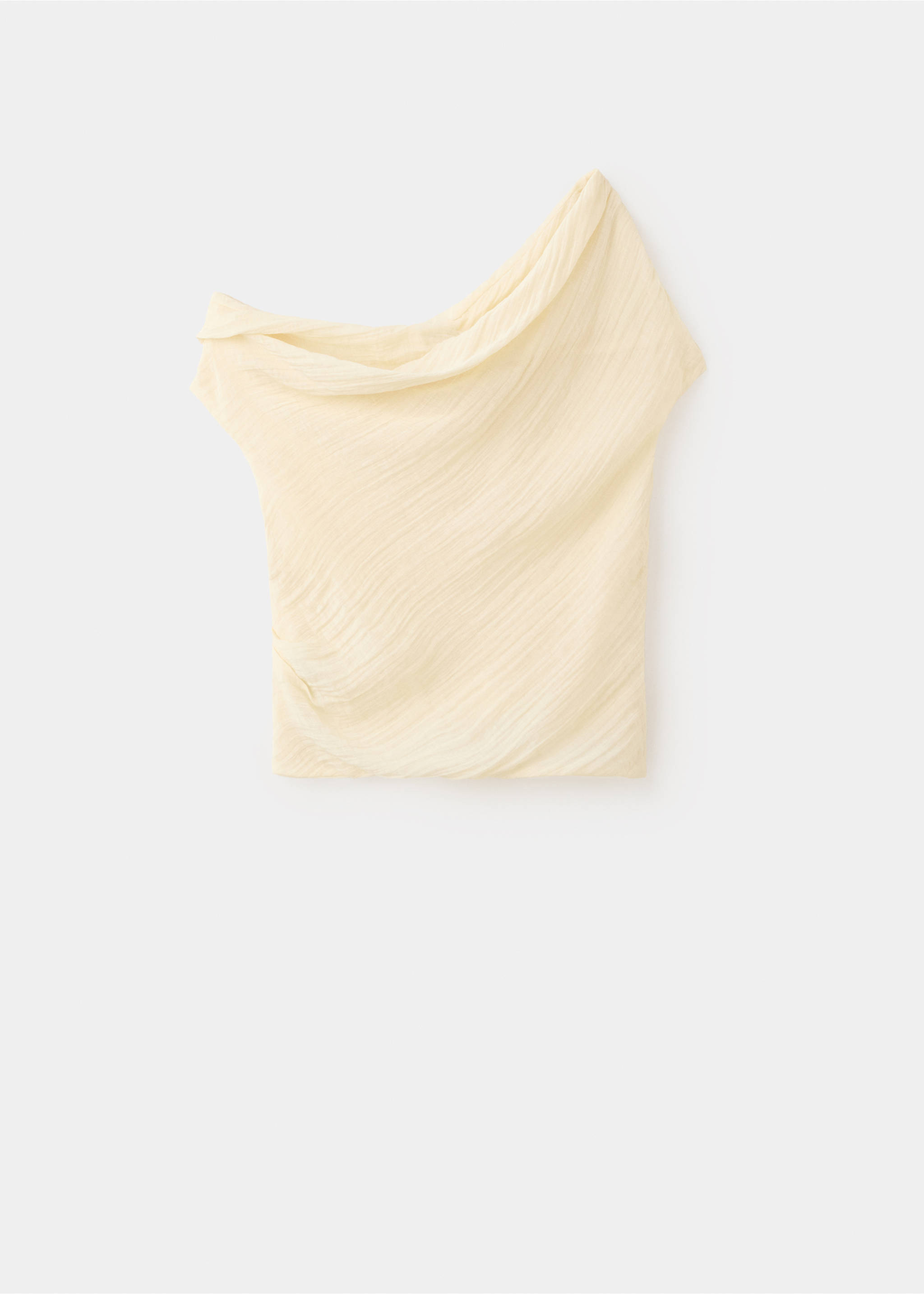 Draped asymmetrical blouse - Article without model, Ecru. Ref: 27047163-00.