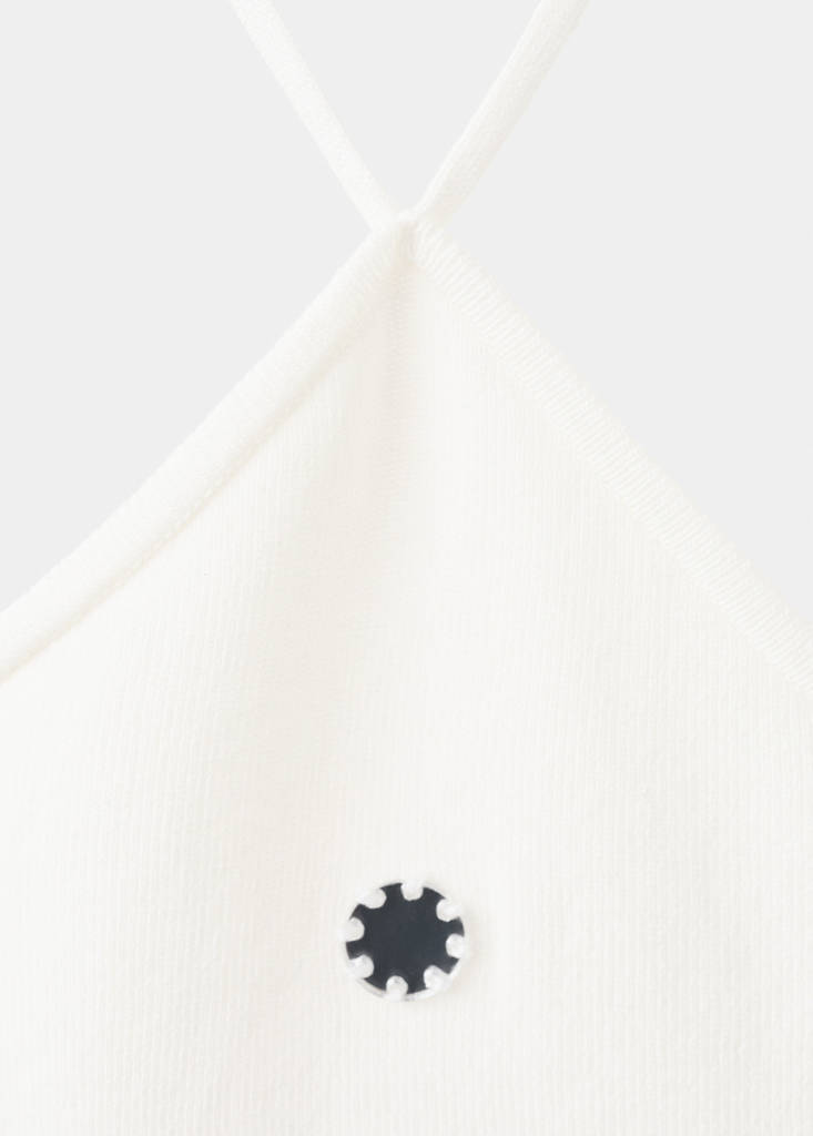 Halter top with metallic appliqués — White