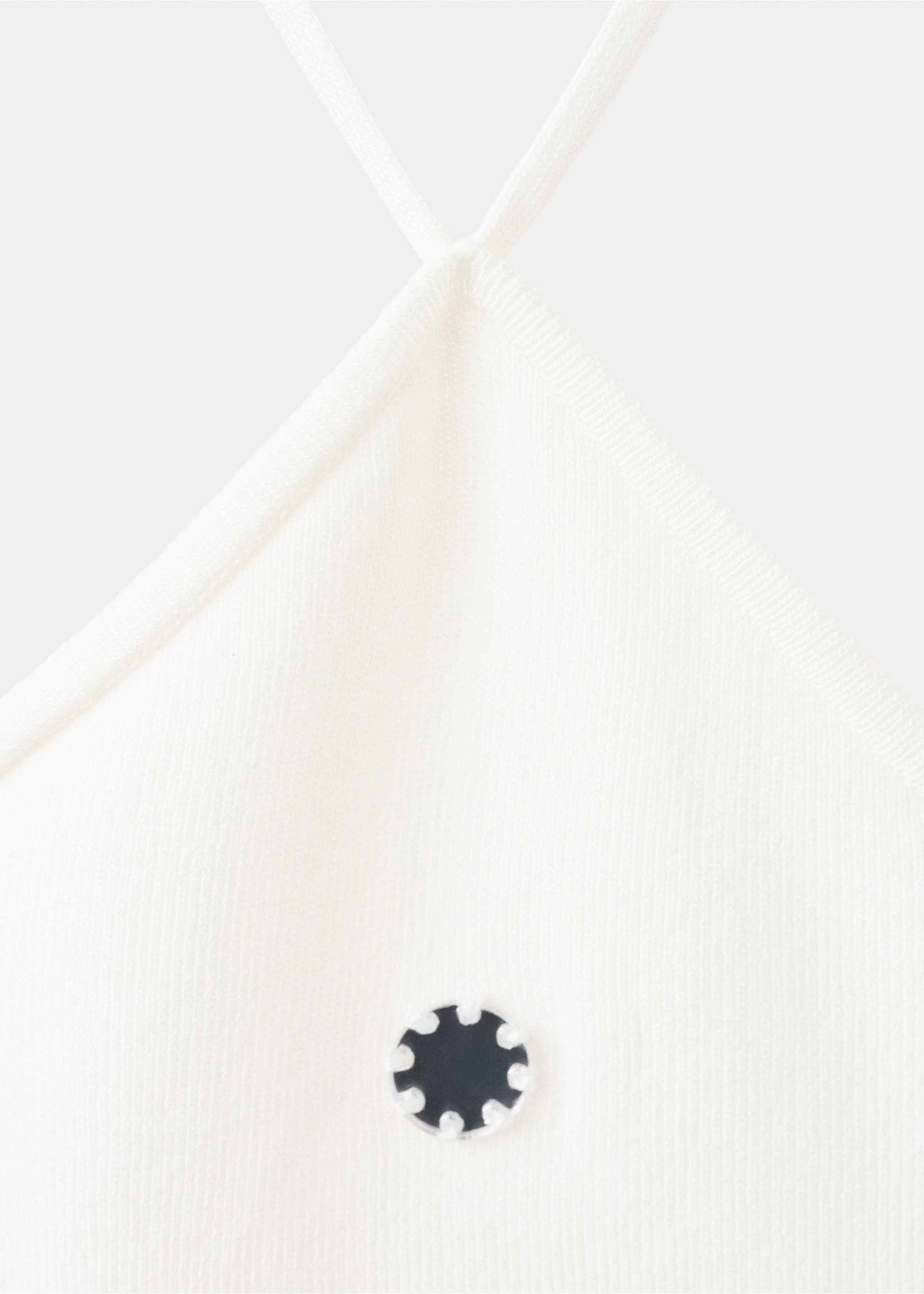 Halter top with metallic appliqués - Details of the article 8, White. Ref: 27047165-00.