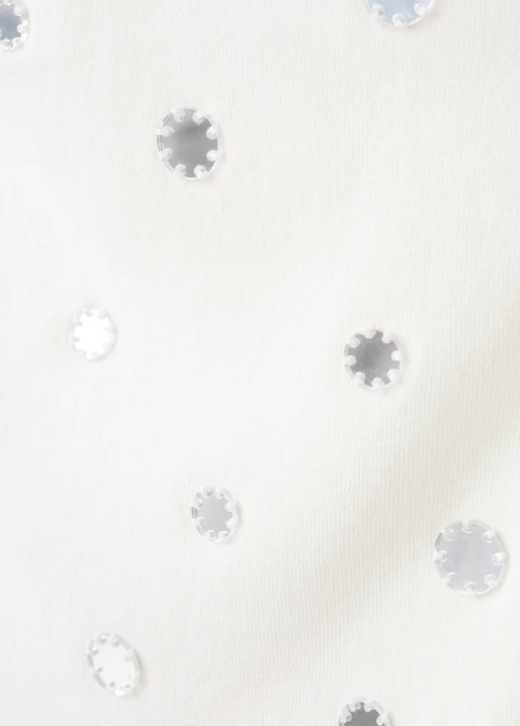 Halter top with metallic appliqués — White