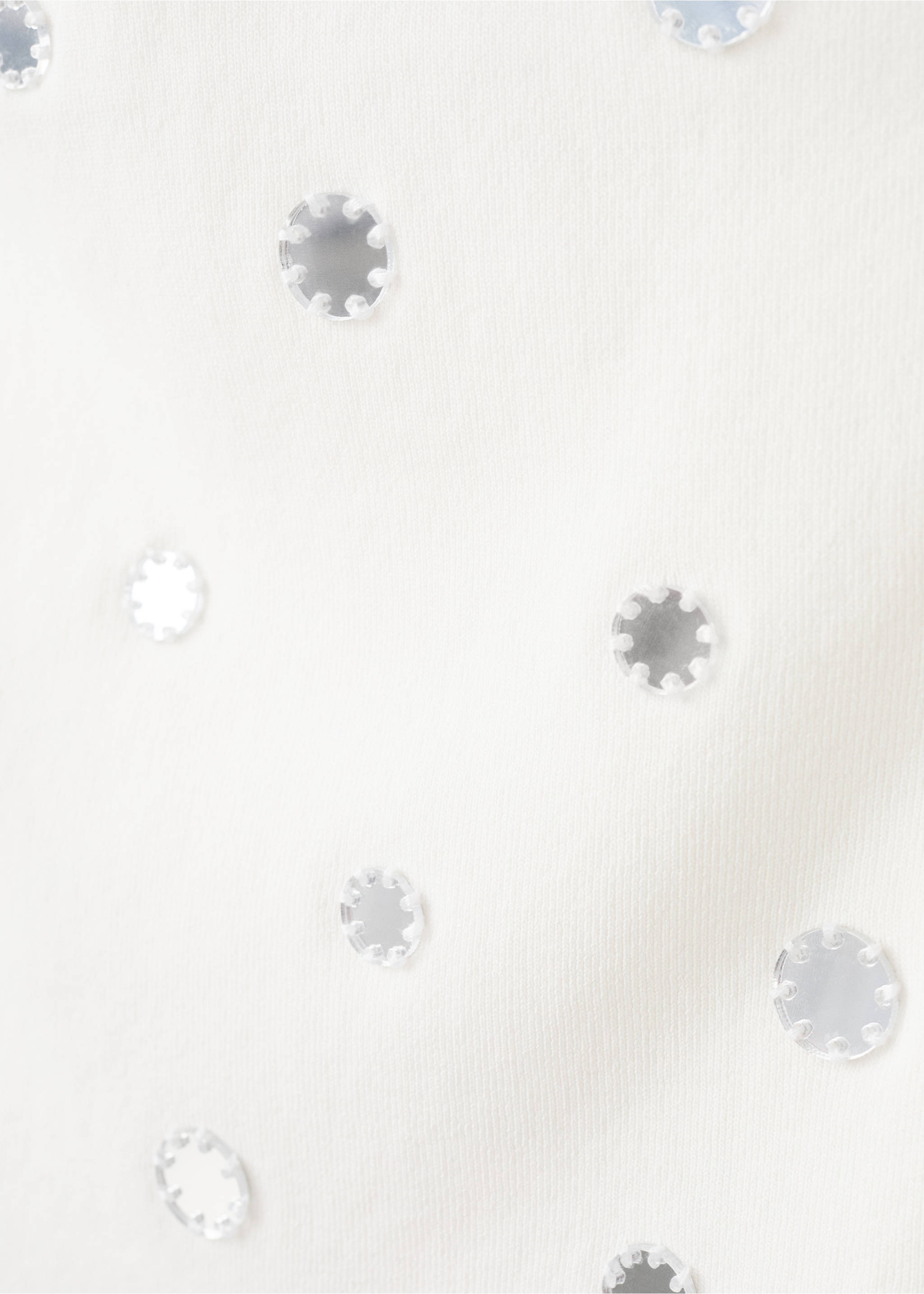 Halter top with metallic appliqués - Details of the article 0, White. Ref: 27047165-00.