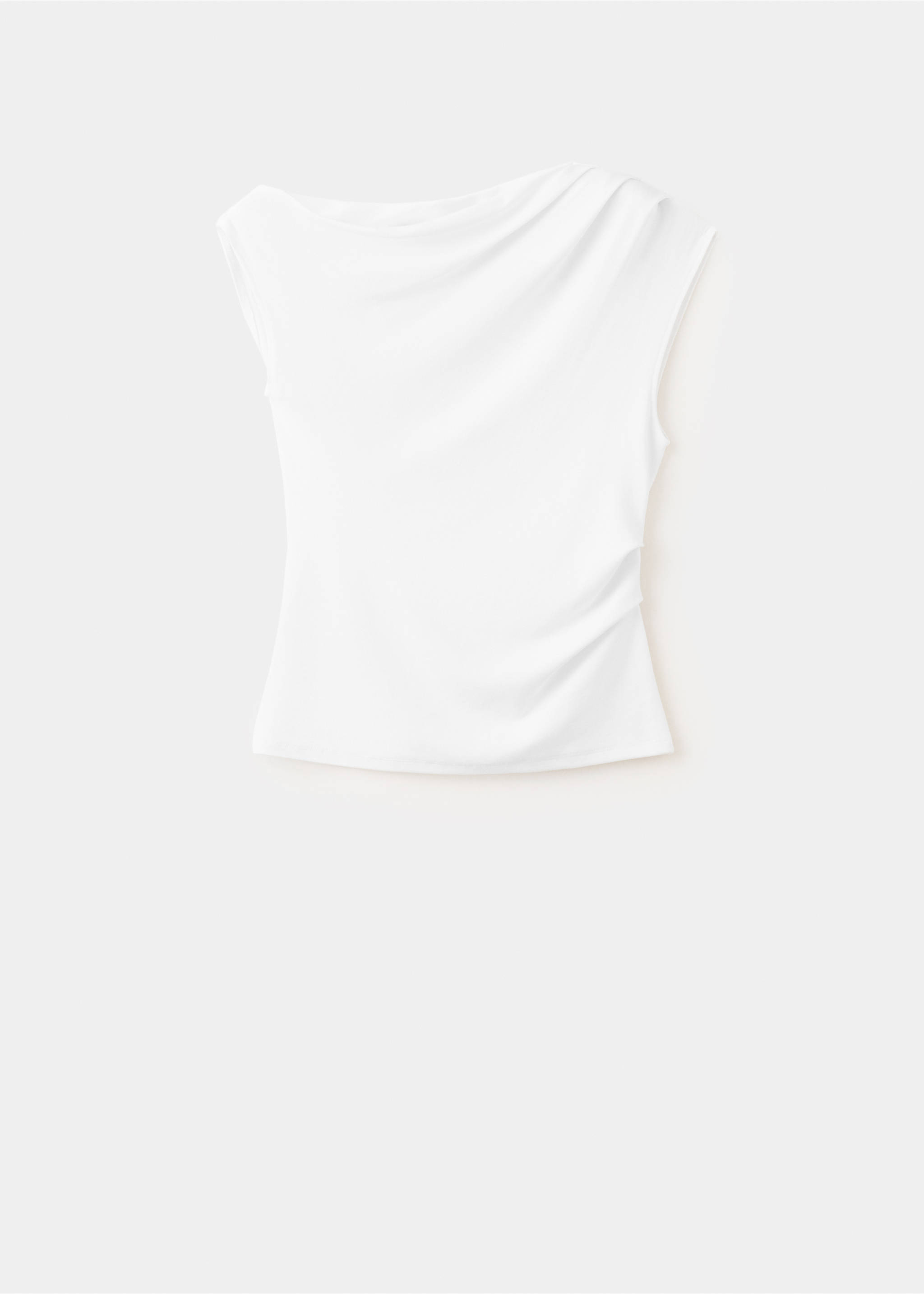 Asymmetric ruched top - Article without model, White. Ref: 27047167-01.
