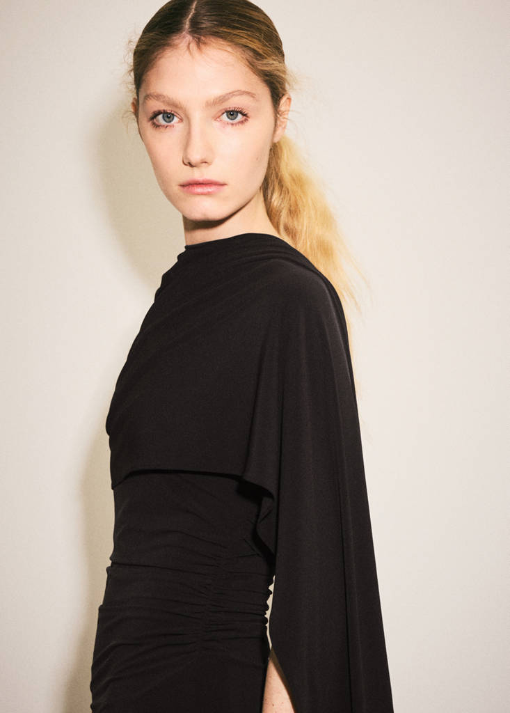 Asymmetrical cape dress