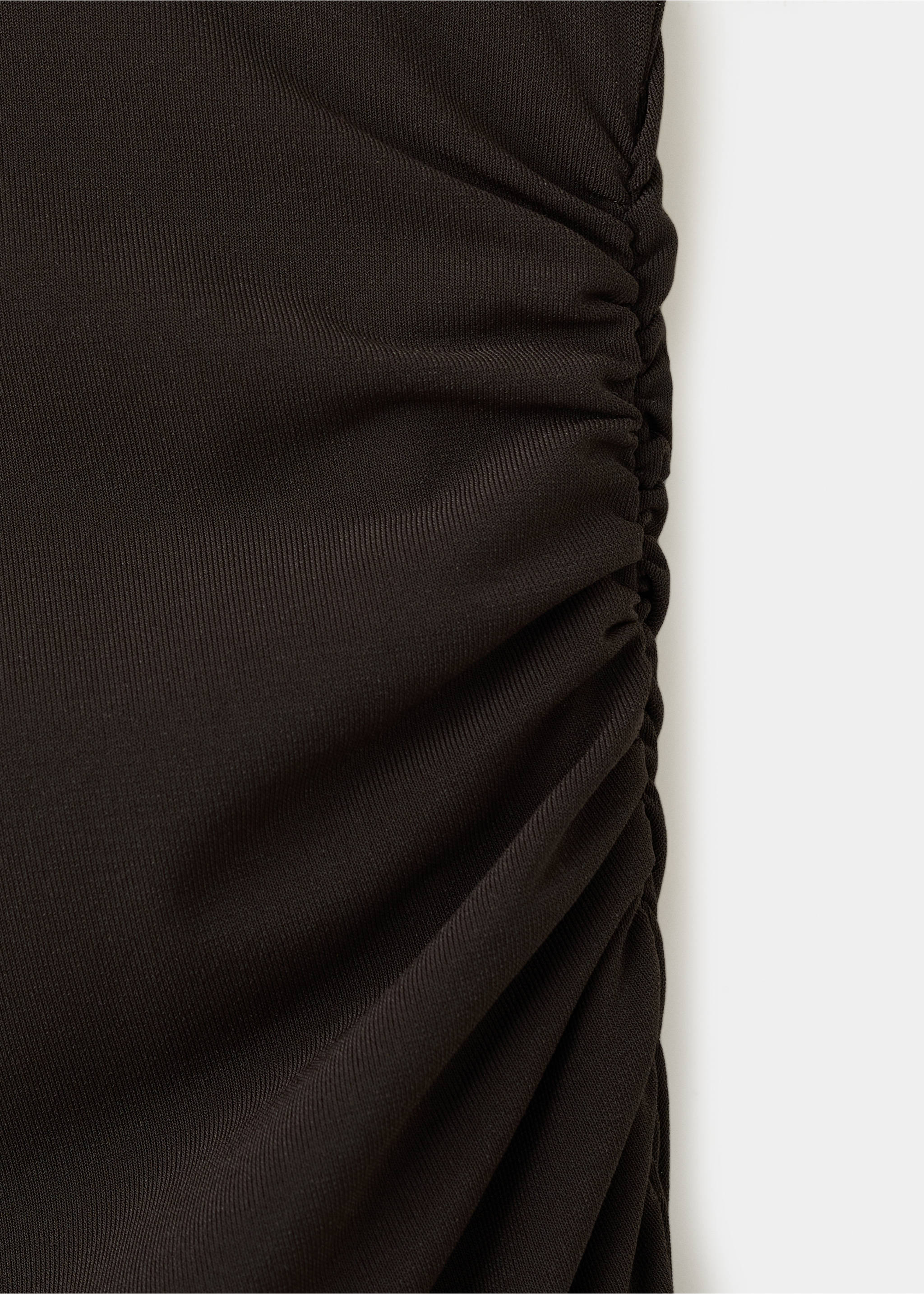 Asymmetrical cape dress - Details of the article 8, Brown. Ref: 27047168-00.