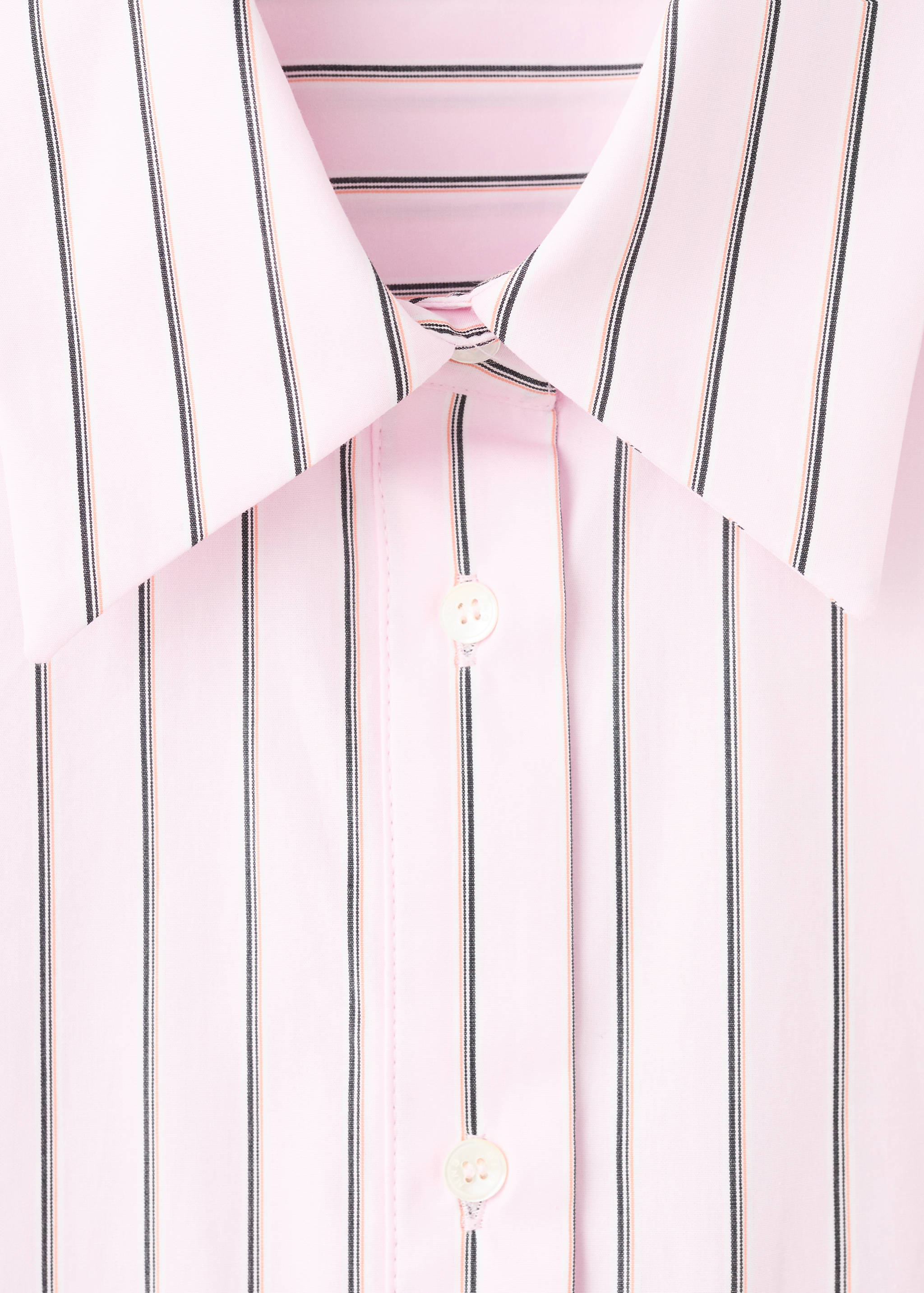 Striped poplin shirt with embroidered message - Details of the article 8