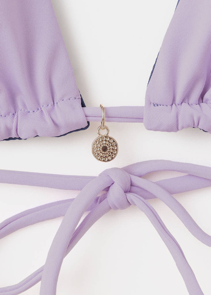 Reversible bikini with mid-rise bottoms — Lilac