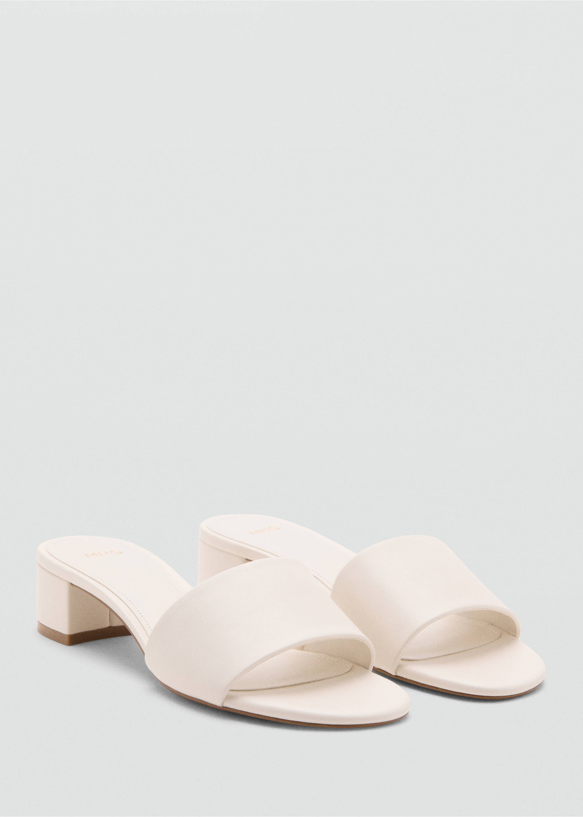 Block-heel sandals with strap - Medium plane, Ecru. Ref: 27047780-00.