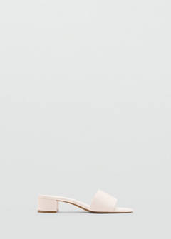 Block-heel sandals with strap — Ecru 1