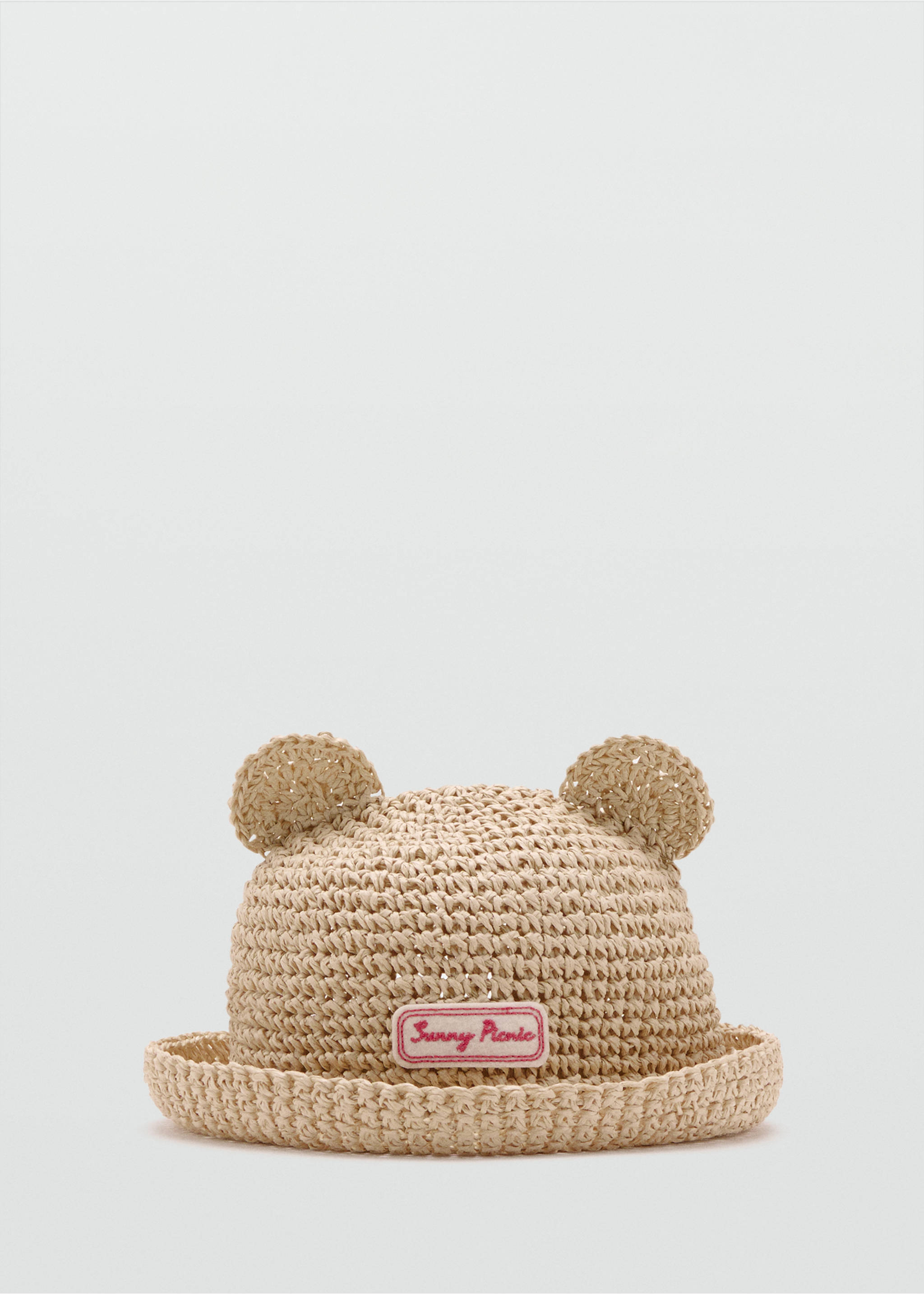Natural fibre hat with little ears - Article without model, Sand. Ref: 27047782-00.