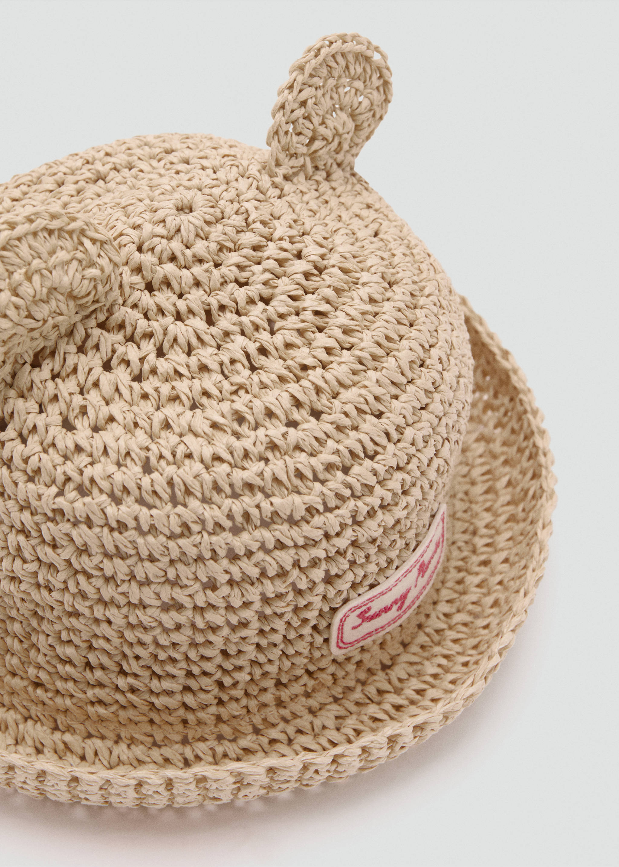 Natural fibre hat with little ears - Medium plane, Sand. Ref: 27047782-00.