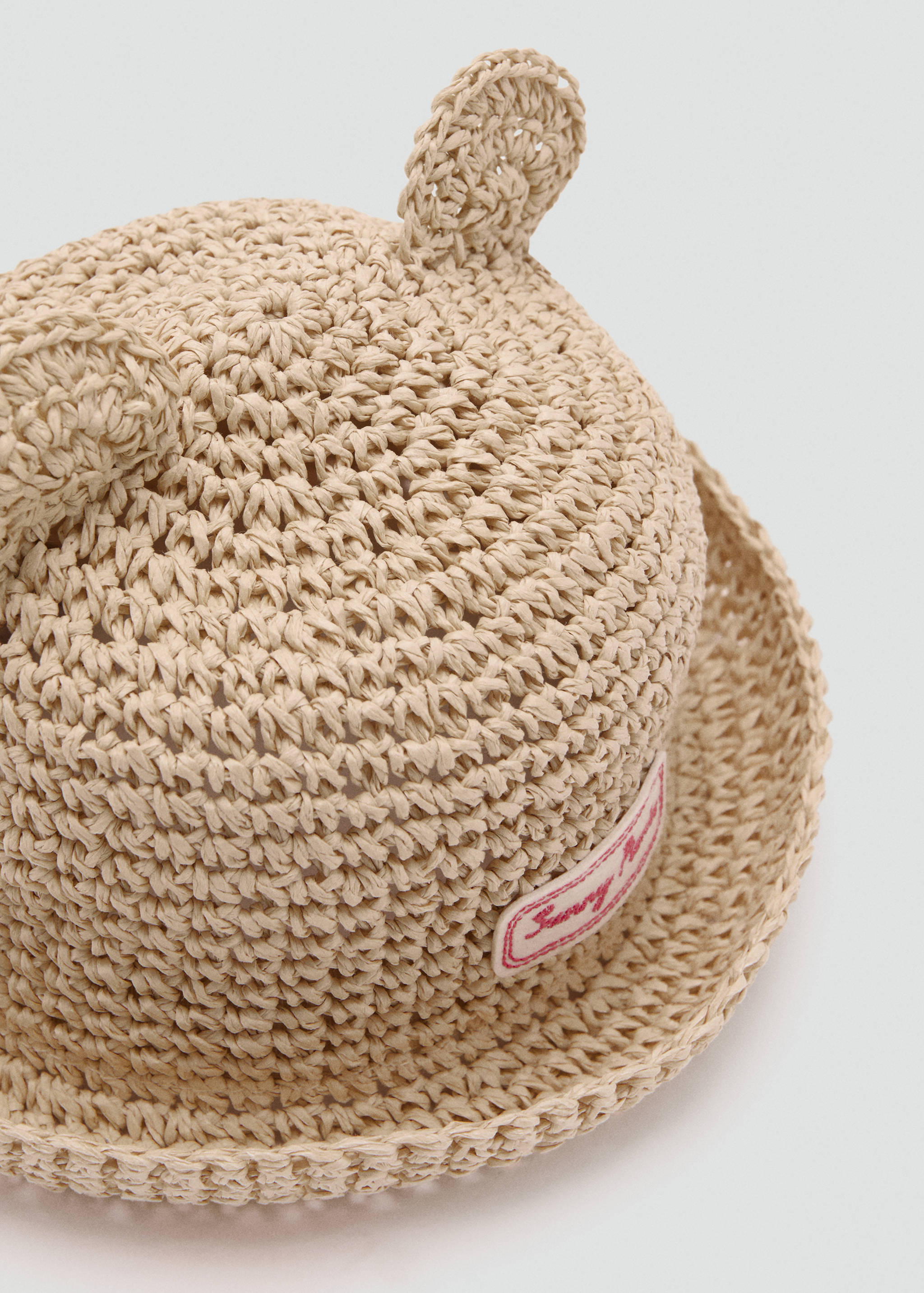 Natural fibre hat with little ears - Medium plane
