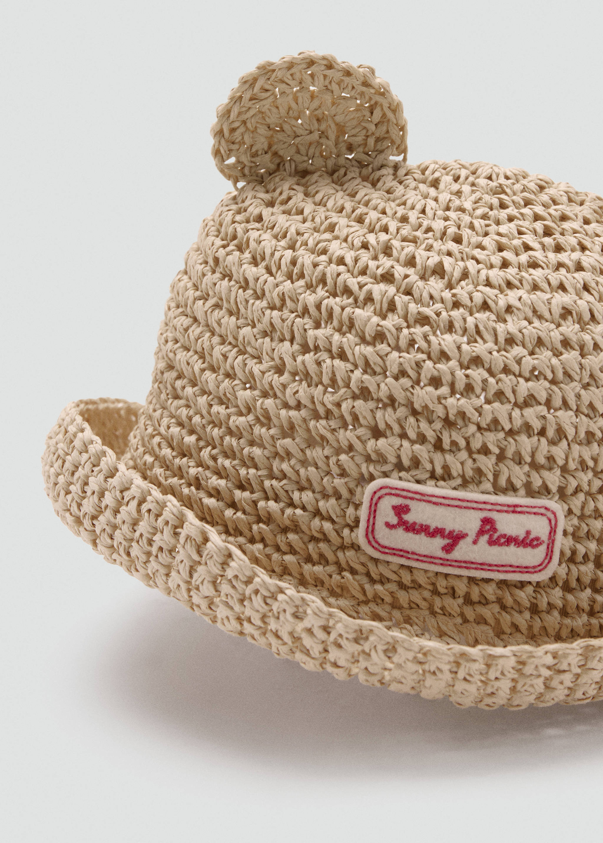 Natural fibre hat with little ears - Details of the article 1