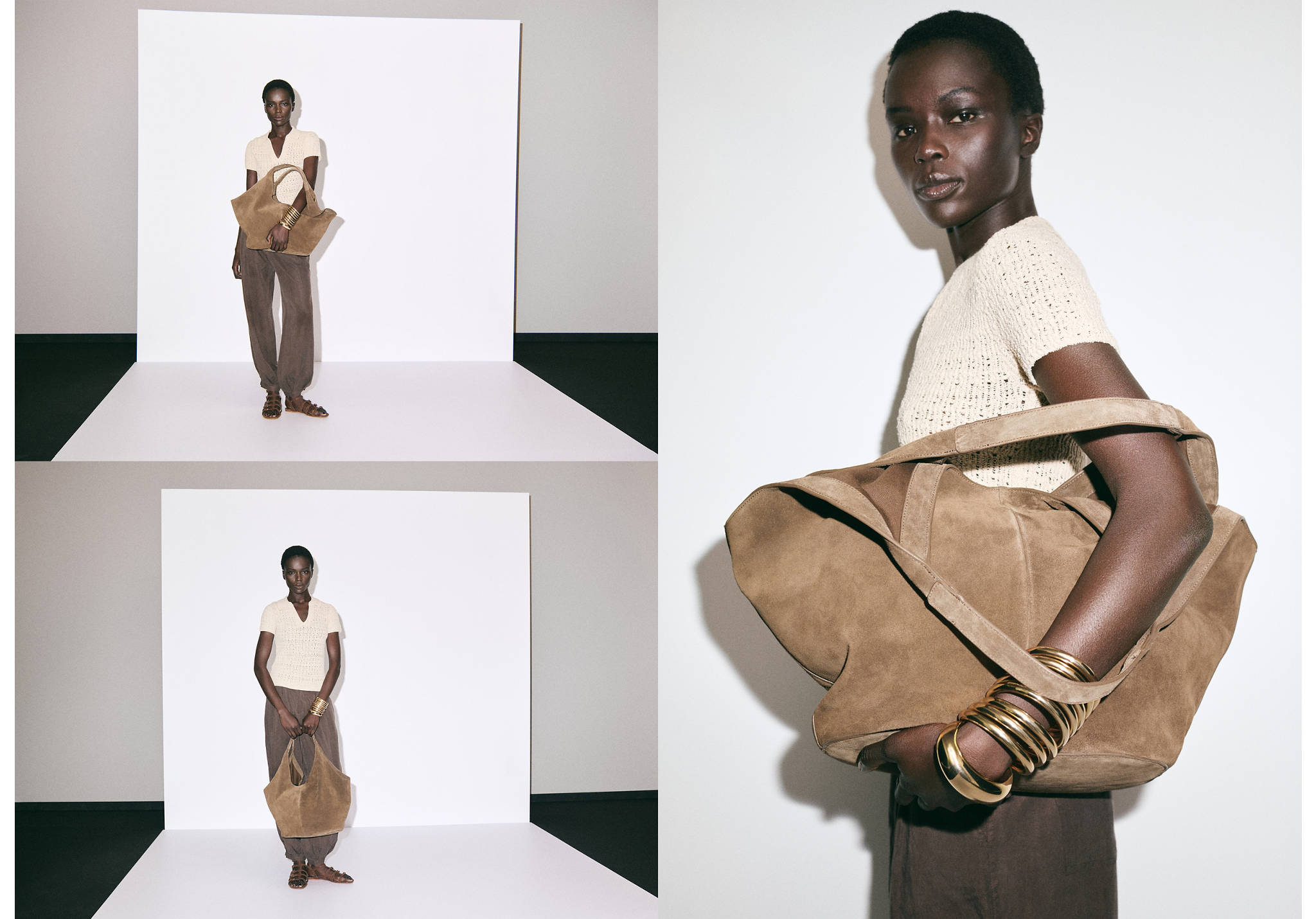 Suede shoulder bag - Panoramic plane