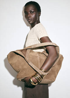 Suede shoulder bag — Brown 2