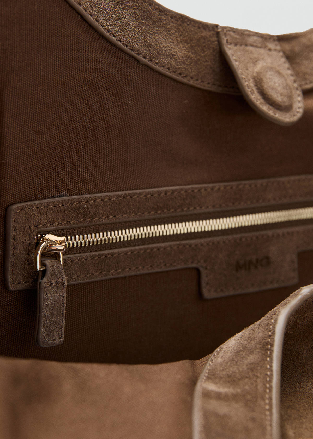 Suede shoulder bag — Brown