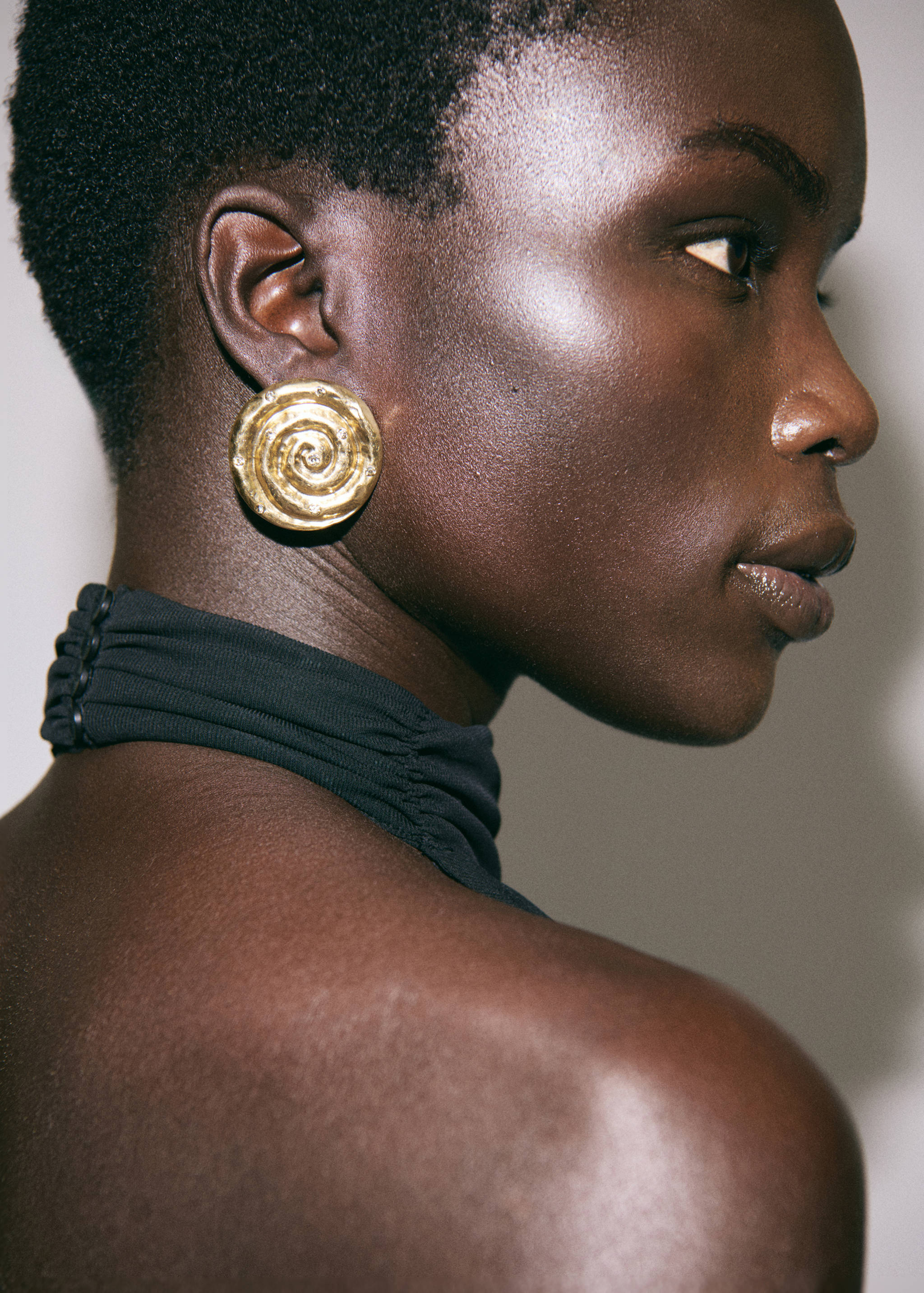 Spiral crystal earring - General plane