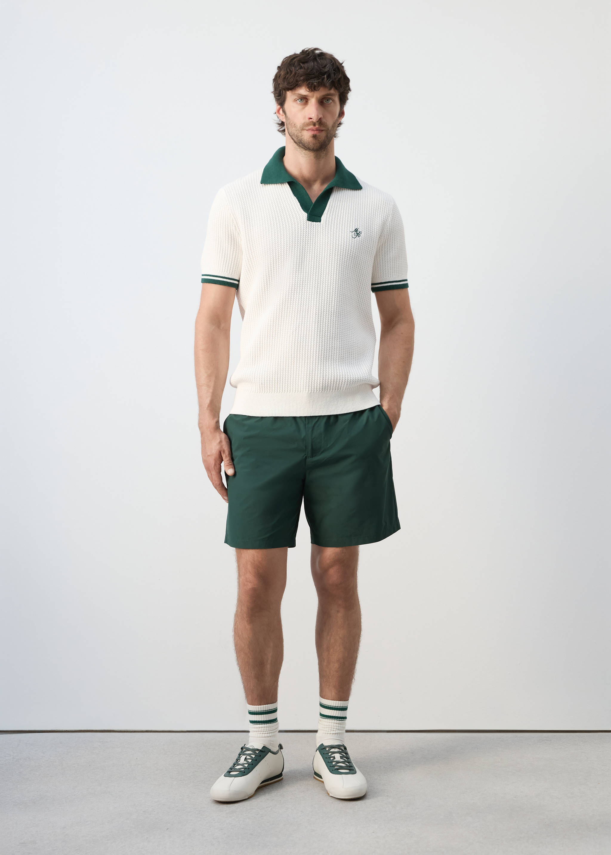 Cotton structured polo shirt - General plane