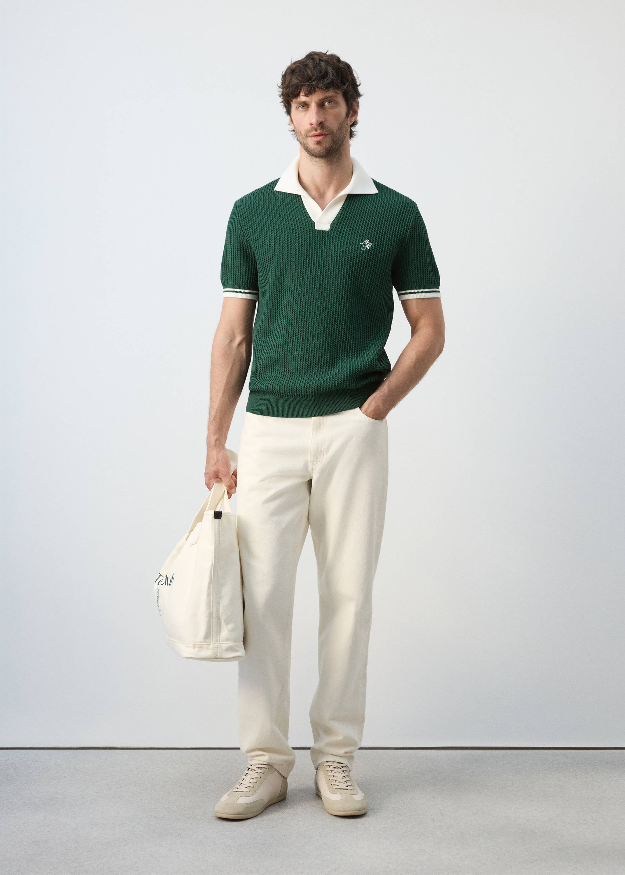 Cotton structured polo shirt - General plane